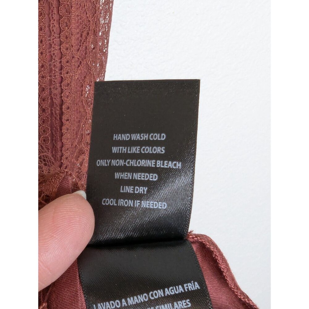 Shyanne Women's Lace Slip Mini Dress Sz L Sexy Cowgirl Brown Lined Western Date - Picture 9 of 10